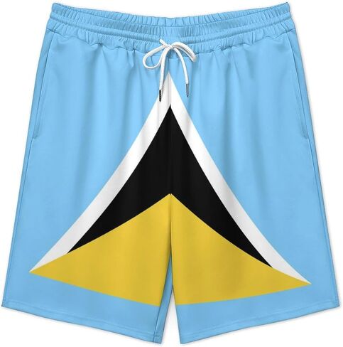 Fattyeery Men's Swim Trunk Saint Vincent and The Grenadines Flag Soft Short Sweatpants for Swimwear Bathing Suits Swim Shorts in Saudi Arabia