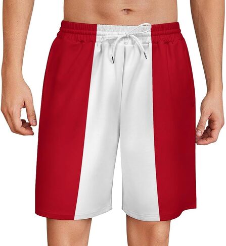 Fattyeery Men's Swim Trunk Saint Vincent and The Grenadines Flag Soft Short Sweatpants for Swimwear Bathing Suits Swim Shorts in Saudi Arabia