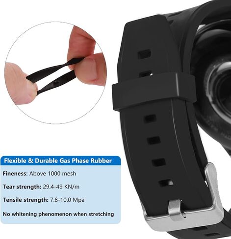 6 Pcs Watch Band Keepers, 16mm/18mm/20mm/22mm /24mm/26mm Watch Strap Holder Loops Retainer, Black Silicone Watch Band Fastener Rings Replacement Parts for Smart Sport Watches in Saudi Arabia