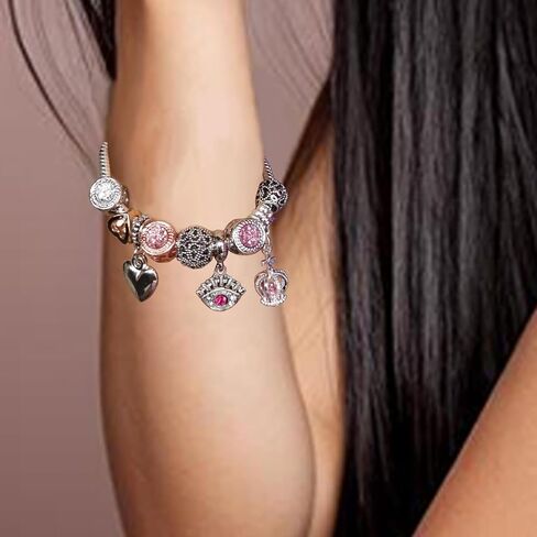 9 Pack Plated Silver Spacer Beads Charms fit Bracelet Dangle Set in Kuwait
