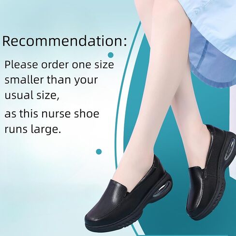 Ladies Nurse Shoes Anti Slip Comfortable Restaurant Service Shoes Breathable Soft Sole Women's Work Shoes Lightweight Casual Walking Leather Women's Shoes in Saudi Arabia