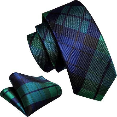 Barry.Wang Father and Son Tie Blue Green Plaid Pocket Square Cufflink Check Party in Saudi Arabia