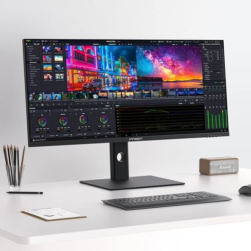 INNOCN 34" Ultrawide Monitor 21:9 WQHD 3440 x 1440p IPS Display 100% sRGB 75Hz Adaptive Sync HDR400 USB Type-C Monitor, Ultra Narrow Bezels, Height Adjustable, Mountable - 34C1Q in Kuwait
