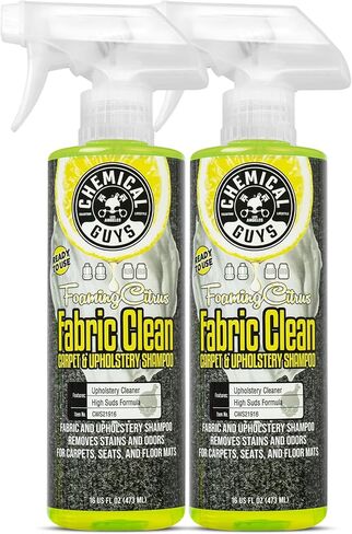 Chemical Guys Foaming Citrus Fabric Clean Carpet & Upholstery Cleaner, Ready to Use, Sprayable (for Carpets, Seats & Floor Mats), Safe for Cars, Home, Office, & More, 2-16 fl oz, Citrus Scent in Saudi Arabia