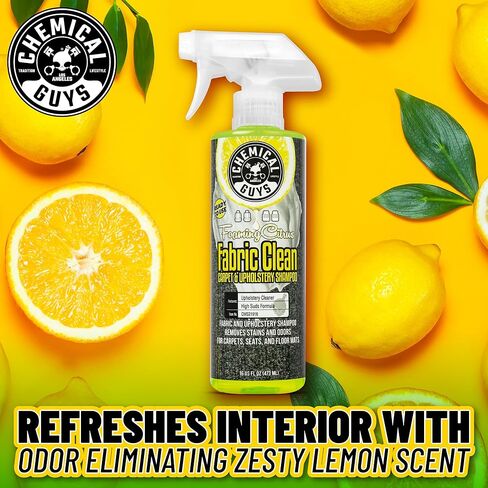 Chemical Guys Foaming Citrus Fabric Clean Carpet & Upholstery Cleaner, Ready to Use, Sprayable (for Carpets, Seats & Floor Mats), Safe for Cars, Home, Office, & More, 2-16 fl oz, Citrus Scent in Saudi Arabia