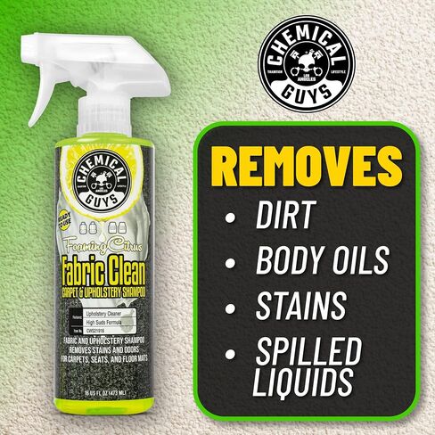 Chemical Guys Foaming Citrus Fabric Clean Carpet & Upholstery Cleaner, Ready to Use, Sprayable (for Carpets, Seats & Floor Mats), Safe for Cars, Home, Office, & More, 2-16 fl oz, Citrus Scent in Saudi Arabia