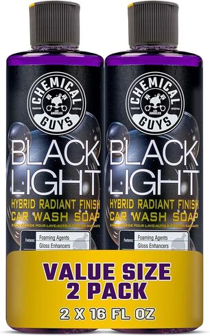 Chemical Guys Black Light Hybrid Radiant Finish Car Wash Soap and Superior Surface Cleanser 2 Pack (2 X 16 Fl. Oz.) - Gloss Enhancing pH Balanced Formula for Maximum Shine in Saudi Arabia