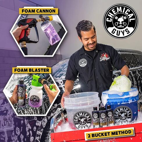 Chemical Guys Black Light Hybrid Radiant Finish Car Wash Soap and Superior Surface Cleanser 2 Pack (2 X 16 Fl. Oz.) - Gloss Enhancing pH Balanced Formula for Maximum Shine in Saudi Arabia