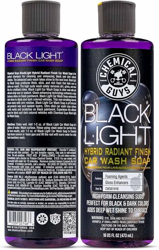 Chemical Guys Black Light Hybrid Radiant Finish Car Wash Soap and Superior Surface Cleanser 2 Pack (2 X 16 Fl. Oz.) - Gloss Enhancing pH Balanced Formula for Maximum Shine in Saudi Arabia