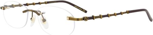 Gucci Round/Oval Pansical Frames Gold Gold Prapparent Eyewear الفاخرة المصنوعة في اليابان مصمم إطار معادن للأزياء للرفاهية اليومية in Saudi Arabia