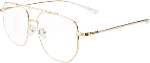 hoyuwak Clear Aviator Glasses Old Man Classic Gold Metal Frame Costume Glasses Non Prescription Square Eyewear for Women Men Halloween in Saudi Arabia