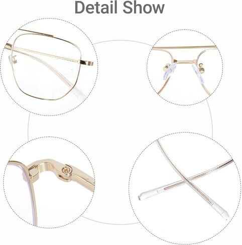 hoyuwak Clear Aviator Glasses Old Man Classic Gold Metal Frame Costume Glasses Non Prescription Square Eyewear for Women Men Halloween in Kuwait