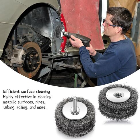 6 قطع فرشاة سلكية للمثقاب - عجلة سلكية 3 بوصة للمثقاب، فرشاة سلكية شديدة التحمل لإزالة الطلاء، ملحق فرشاة الحفر، قرص صنفرة مطحنة القالب، ساق 1/4 بوصة، 20000 دورة في الدقيقة، سلك فولاذي كربوني 0.0118 بوصة in Kuwait
