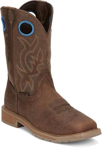 Justin Boots Mens All Around 11in Top Steel Square Toe Work Boot Brown in Saudi Arabia