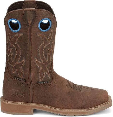 Justin Boots Mens All Around 11in Top Steel Square Toe Work Boot Brown in Saudi Arabia