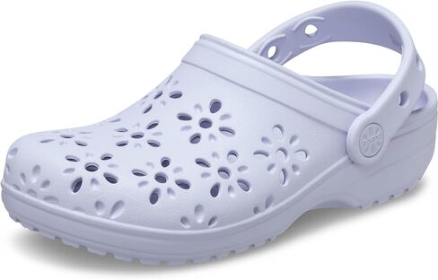 Crocs Unisex-Child Classic Clogs with Floral Cut Out Design, Kids and Toddler Shoes in Saudi Arabia