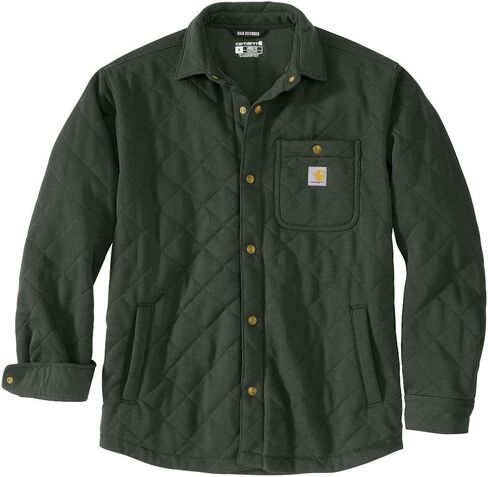 Carhartt Men's Rain Defender Loose Fit Heavyweight Quilted Snap Front Shirt Jac in Kuwait