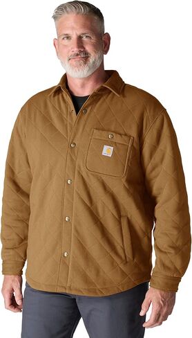 Carhartt Men's Rain Defender Loose Fit Heavyweight Quilted Snap Front Shirt Jac in Kuwait