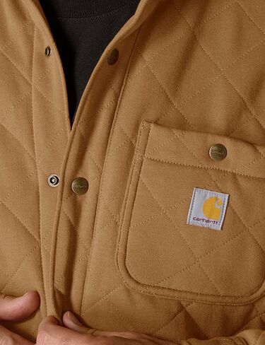 Carhartt Men's Rain Defender Loose Fit Heavyweight Quilted Snap Front Shirt Jac in Kuwait
