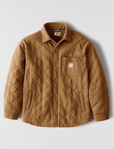 Carhartt Men's Rain Defender Loose Fit Heavyweight Quilted Snap Front Shirt Jac in Kuwait