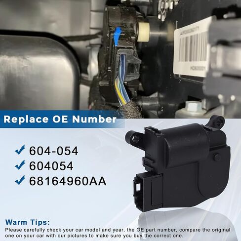 604-054 ALLEND DOOR Actuator Actuator HVAC متوافق مع Chrysler 2017-2023 Pacifica 2020-2023 Voyager Grand Caravan Dodge 2013-2016 Dart Main Air Inlet Recirculation Placing 68164960aa in Saudi Arabia