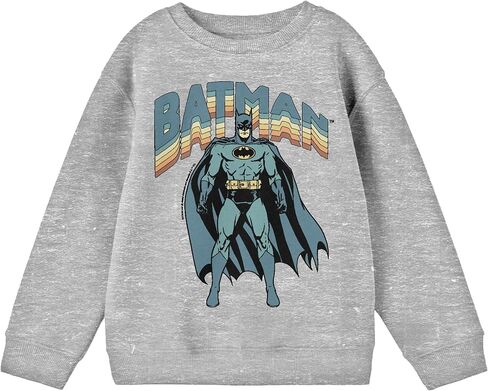 BioWorld Batman خمر مستوحى من الأبطال الخارق شباب Heather Gray Crew Neck Sweatshirt in Saudi Arabia