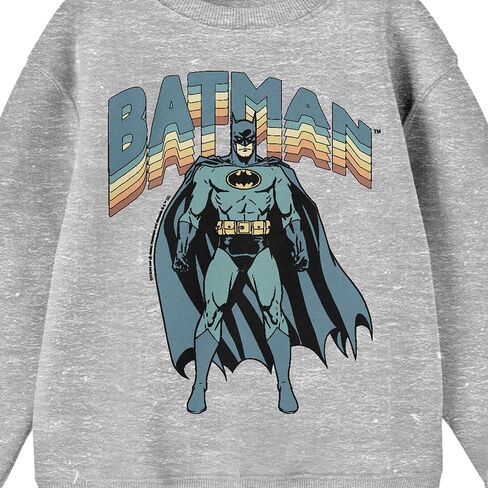 BioWorld Batman خمر مستوحى من الأبطال الخارق شباب Heather Gray Crew Neck Sweatshirt in Saudi Arabia