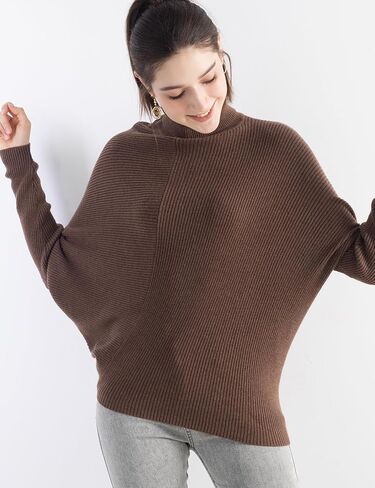 Women Merino Wool Blend سترة كبيرة الحجم 2025 خريف الشتاء لذيذة من الأكمام الفضفاض in Kuwait