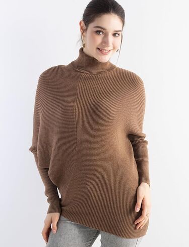 Women Merino Wool Blend سترة كبيرة الحجم 2025 خريف الشتاء لذيذة من الأكمام الفضفاض in Kuwait