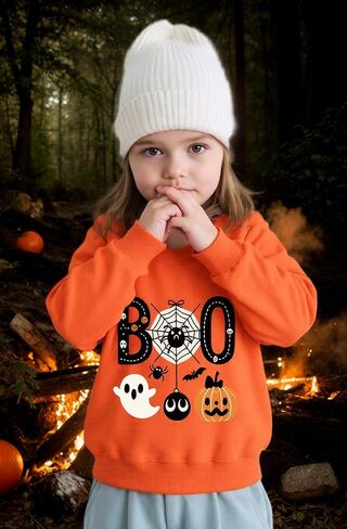أطفال هالوين قميص Sweatshirt Boys Girls Skeleton Pumpkin Ghost Toddler Shirt Crewneck Tops Long Sleeve Graphic Tops for 2-7t in Kuwait