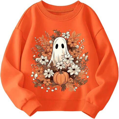 أطفال هالوين قميص Sweatshirt Boys Girls Skeleton Pumpkin Ghost Toddler Shirt Crewneck Tops Long Sleeve Graphic Tops for 2-7t in Kuwait