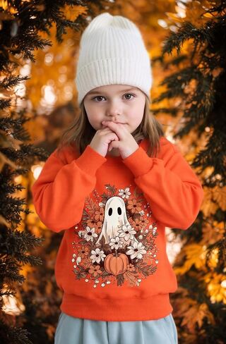أطفال هالوين قميص Sweatshirt Boys Girls Skeleton Pumpkin Ghost Toddler Shirt Crewneck Tops Long Sleeve Graphic Tops for 2-7t in Kuwait