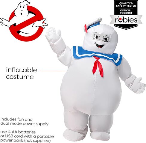 Ghostbusters: Stay-Puft Marshmallow Man Inflatable Costume for Kids by Rubies, Unisex One Size in Saudi Arabia