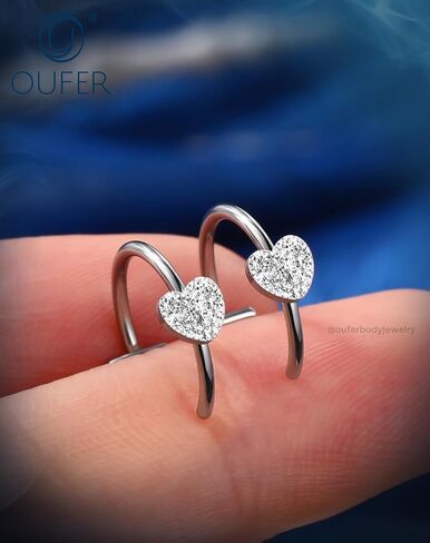 Oufer 8pcs حلقة شفة مزيفة ، 316L من الفولاذ الجراحي مزيف ثقب الشفاه مصاصي الدماء ، طقم حلقة ، أذن الشفاه القابلة للتعديل أنف غير قابلة للتنفس مجموعة مجوهرات ثقب الأنف المزيفة للنساء الرجال in Saudi Arabia
