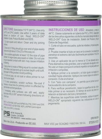 Weld-On 10211 P-68 PVC/CPVC Non-Bodied Primer - Fast Acting and Low-VOC, Clear, 1 Pint (16 fl oz) in Saudi Arabia