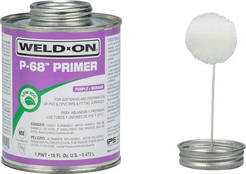 Weld-On 10211 P-68 PVC/CPVC Non-Bodied Primer - Fast Acting and Low-VOC, Clear, 1 Pint (16 fl oz) in Saudi Arabia
