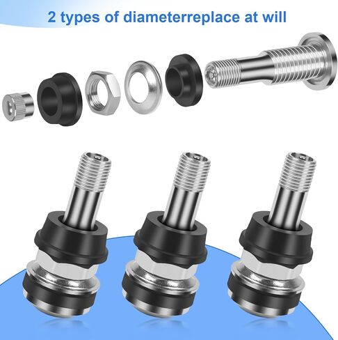 6-Pack TR416 Tire Valve Stems, High Pressure 200 PSI Tubeless Valve Stems, Brass Valve Stems, 1-1/2" Schrader Valve, Fits 0.453" & 0.625" Rim Holes for Cars/Trucks/SUVs/ATVs/Trailers in Saudi Arabia