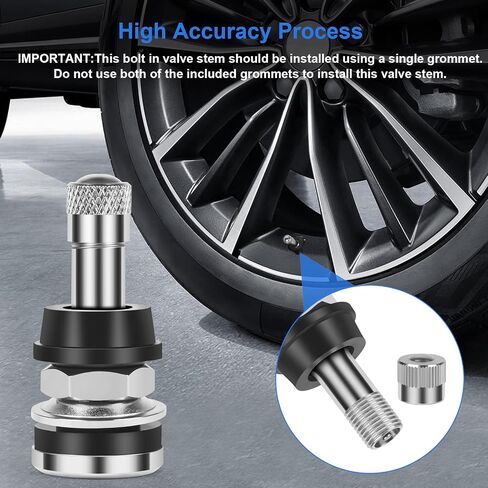 6-Pack TR416 Tire Valve Stems, High Pressure 200 PSI Tubeless Valve Stems, Brass Valve Stems, 1-1/2" Schrader Valve, Fits 0.453" & 0.625" Rim Holes for Cars/Trucks/SUVs/ATVs/Trailers in Saudi Arabia