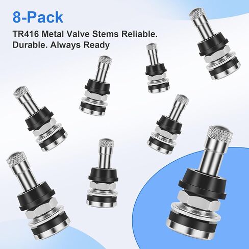 6-Pack TR416 Tire Valve Stems, High Pressure 200 PSI Tubeless Valve Stems, Brass Valve Stems, 1-1/2" Schrader Valve, Fits 0.453" & 0.625" Rim Holes for Cars/Trucks/SUVs/ATVs/Trailers in Saudi Arabia