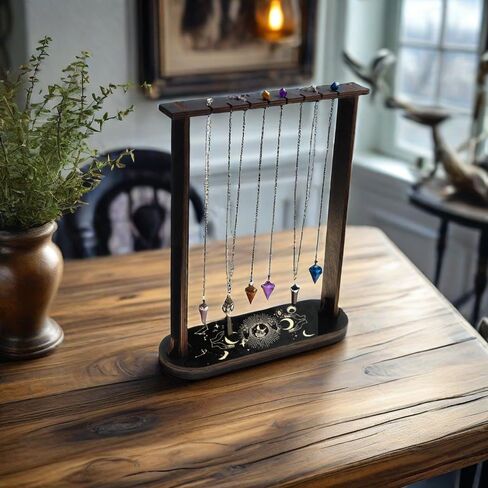 Wood Pendulum Display - Pendulum Crystal Holder Stand | Jewelry Display Stand | Wood Rotating Crystal | Exquisite Design Holder Stand For Living Room, Yoga Room, Meditation Roo (2) (Starship) in Saudi Arabia