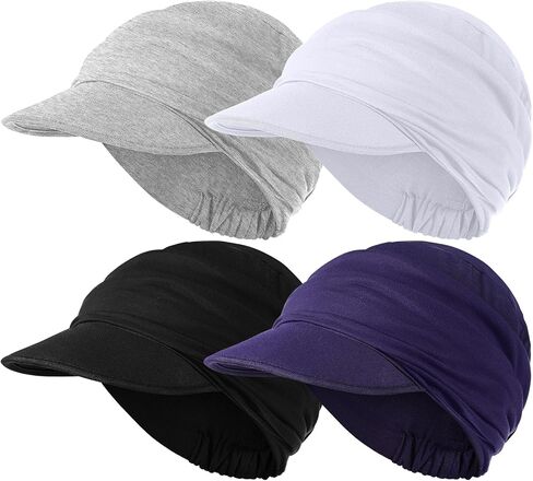 JenPen 4 Pcs Chemo Cancer Cap for Women Breathable Bamboo Newsboy Hat Baseball Cap Soft Headwear for Hair Loss Cancer Patient in Saudi Arabia