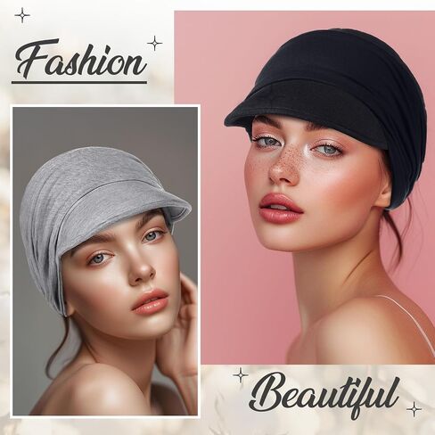 JenPen 4 Pcs Chemo Cancer Cap for Women Breathable Bamboo Newsboy Hat Baseball Cap Soft Headwear for Hair Loss Cancer Patient in Saudi Arabia