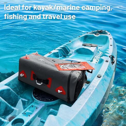 مبرد X-Strike Kayak، مبرد كاياك مقاوم للماء خلف المقعد، حقيبة تبريد ملحقات كاياك تحمل 30 علبة من المشروبات للتجديف بالكاياك، والسفر، والتخييم، والشاطئ، وصيد الأسماك، والنزهة in Kuwait