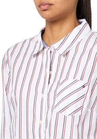 Tommy Hilfiger Womens Long Sleeve Button Up Roll Tab Sportswear Top in Saudi Arabia