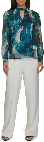 Calvin Klein Women's Keyhole Long Sleeve Blouse in Saudi Arabia