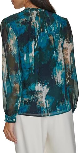 Calvin Klein Women's Keyhole Long Sleeve Blouse in Saudi Arabia