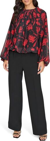 Calvin Klein Women's Printed Long Sleeve Blouse in Saudi Arabia