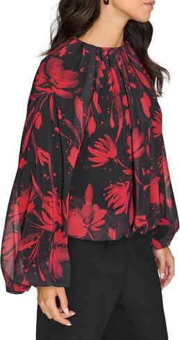 Calvin Klein Women's Printed Long Sleeve Blouse in Saudi Arabia