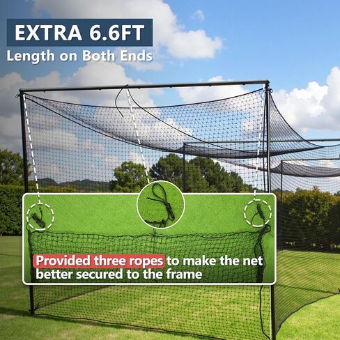 شانترا شبكة قفص الضرب، 55'L/35'L/20'L، شبكة قفص البيسبول والكرة اللينة مغلقة بالكامل - الشبكة فقط - لا تشمل الأعمدة والإطار - شبكة قفص الضرب من البولي إيثيلين مع باب، وشباك الضرب للفناء الخلفي للبيسبول in Kuwait