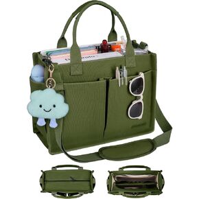 BESBESME Canvas Tote Bag for Women with Zipper & Compartments– Large Work & College Laptop Tote Crossbody Shoulder Bag in Saudi Arabia